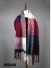 Plush Plaid Scarf W/ Long Fringe